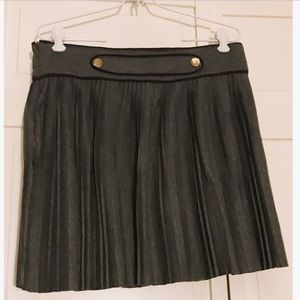 Grey pleated skirt with military style buttons